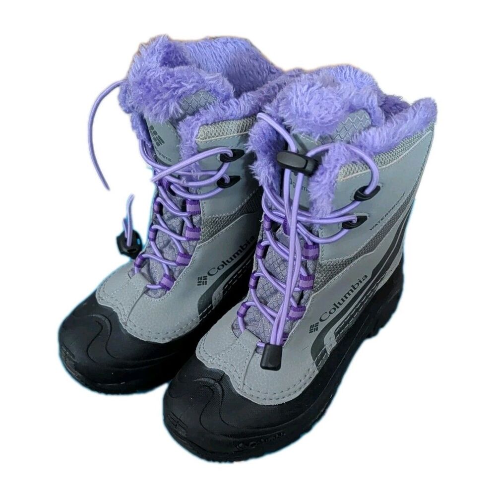 Columbia waterproof unisex snow boots for children youth size 4 omni-heat